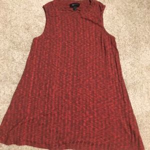 Women's AB Studio Sleeveless Blouse-Red/Black-M